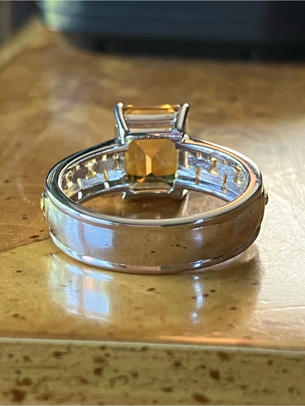 Brazilian Citrine Sterling Silver Ring Size 8